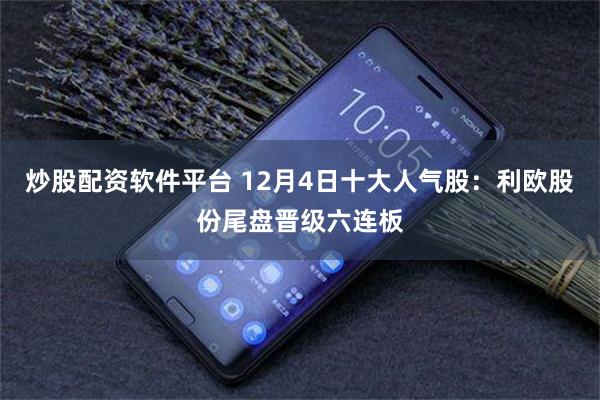 炒股配资软件平台 12月4日十大人气股：利欧股份尾盘晋级六连板