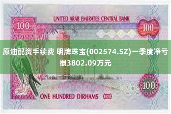 原油配资手续费 明牌珠宝(002574.SZ)一季度净亏损3802.09万元